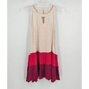 New Mystic Prysm by Listicle The Payton Dress Womens Sz S Fuchsia Tri Color